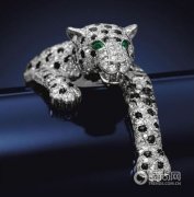 卡地亚钻石彩纹玛瑙豹形手镯