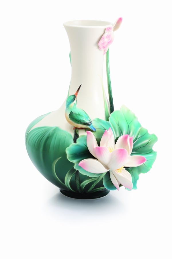 法蓝瓷「夏之颂」新品:仰慕-荷花瓷瓶,全球限量2000件